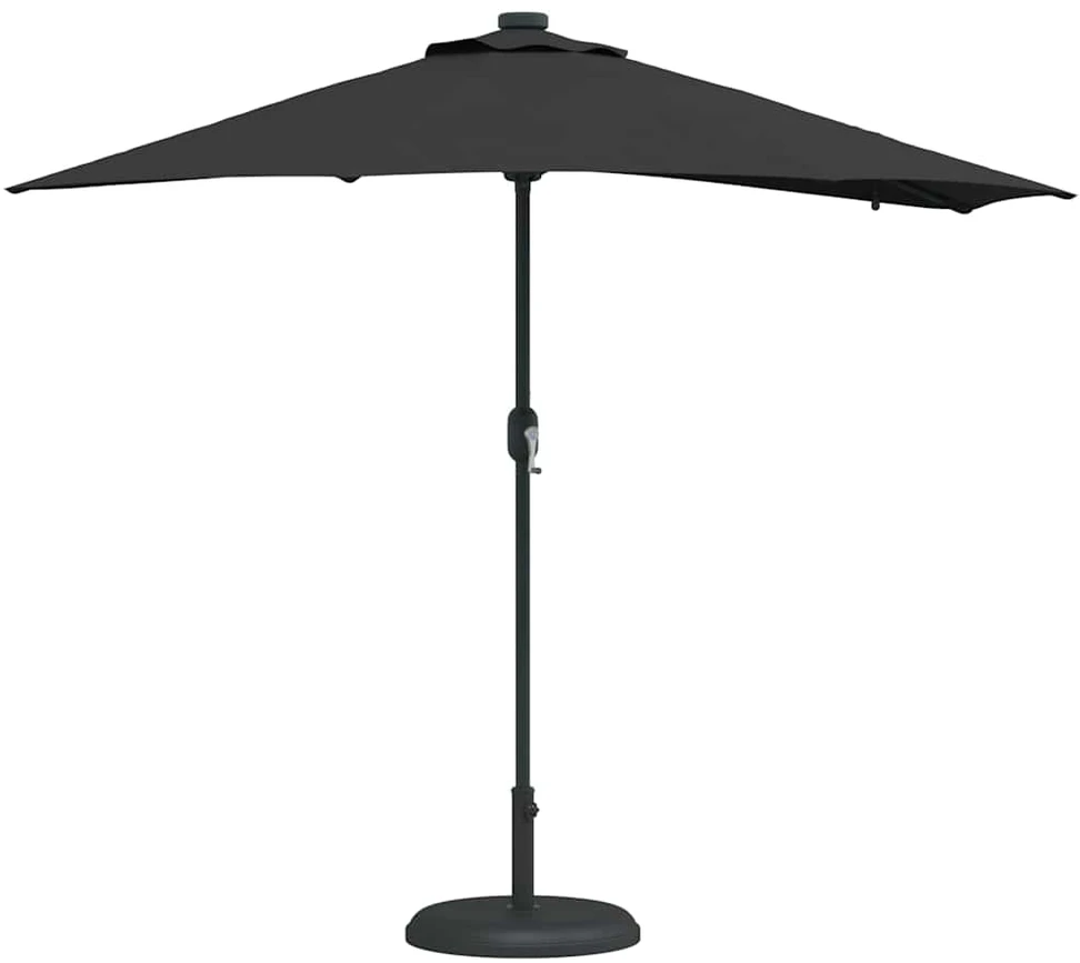 Sodo skėtis Juoda 294 x 150 x 223 cm Poliesteris ir plienas