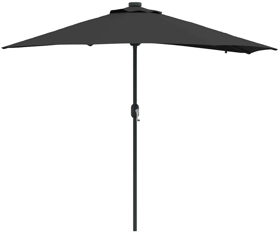 Sodo skėtis Juoda 294 x 150 x 223 cm Poliesteris ir plienas