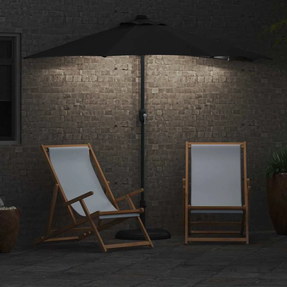 Sodo skėtis Juoda 294 x 150 x 223 cm Poliesteris ir plienas