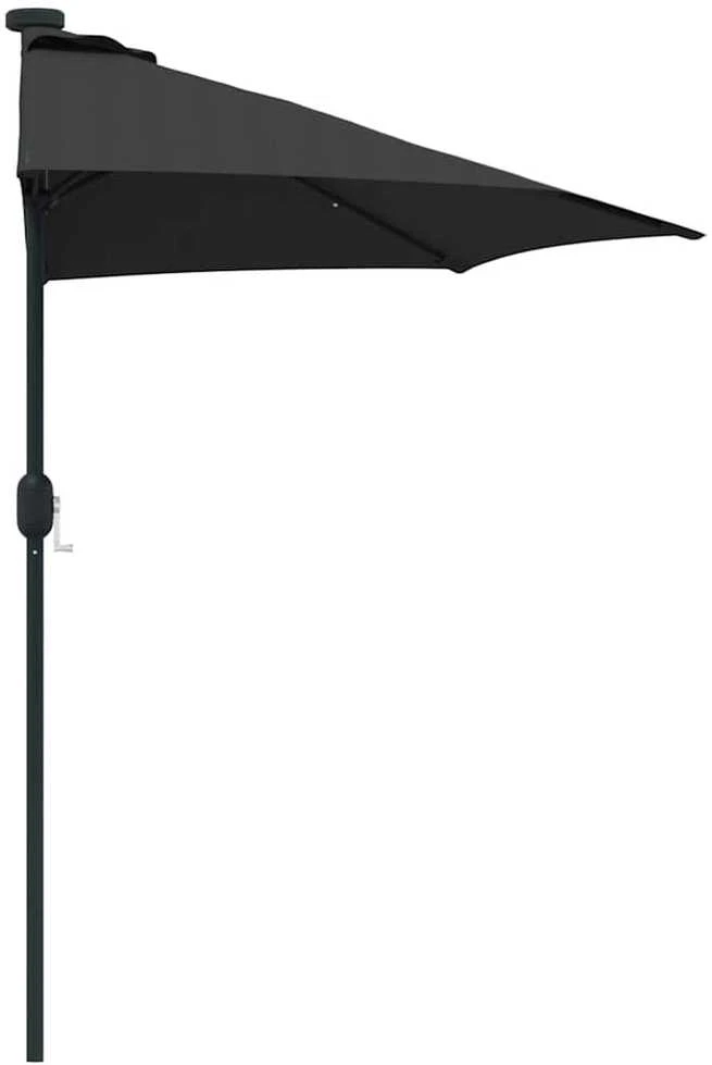 Sodo skėtis 294 x 150 x 224 cm Poliesteris ir plienas Juoda