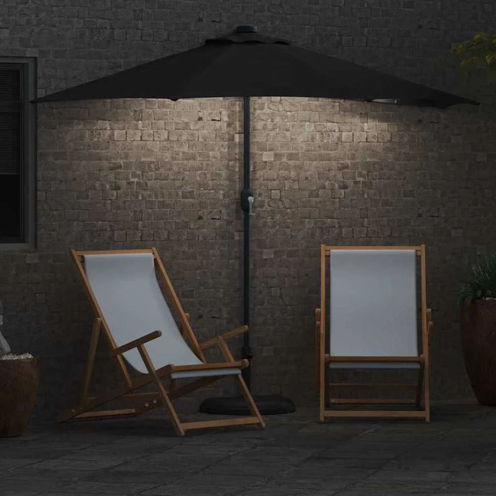 Sodo skėtis 294 x 150 x 224 cm Poliesteris ir plienas Juoda
