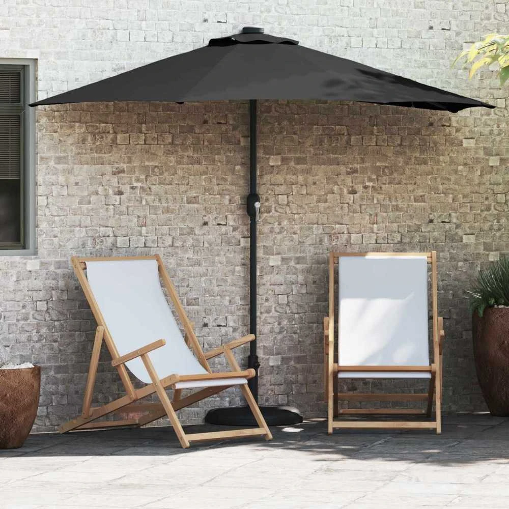 Sodo skėtis 294 x 150 x 224 cm Poliesteris ir plienas Juoda