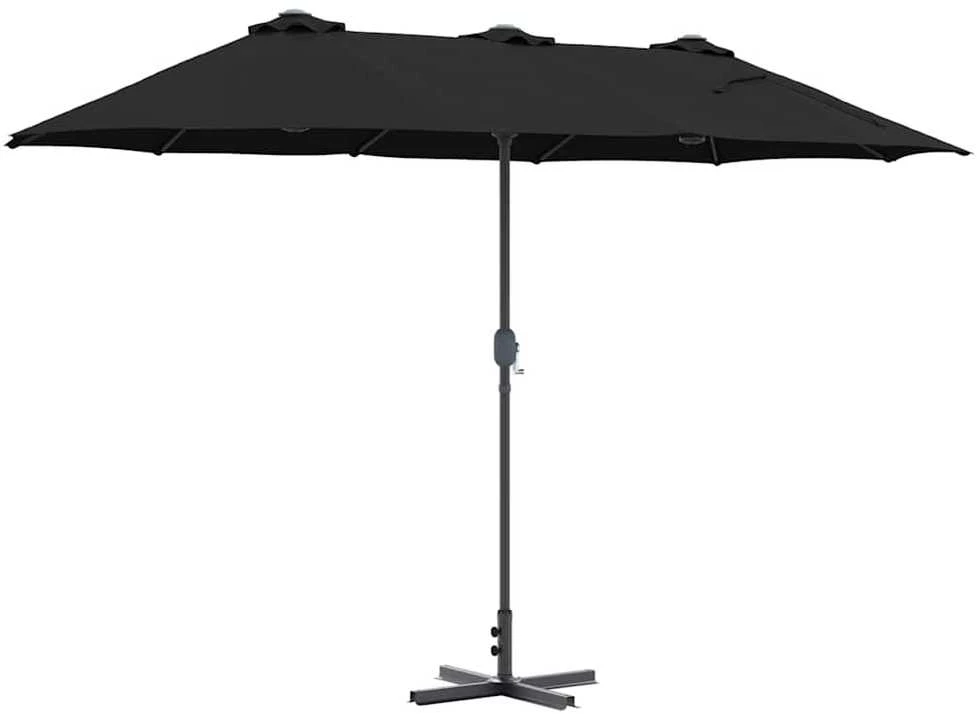 Sodo skėtis 370 x 197 x 239 cm Poliesteris ir aliuminis Juoda