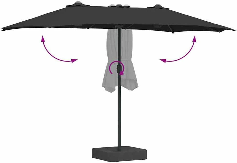 Sodo skėtis Juoda 385 x 209 x 244 cm Poliesteris