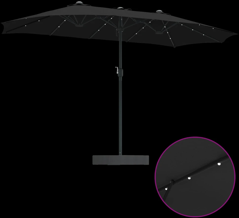 Sodo skėtis Juoda 385 x 209 x 244 cm Poliesteris