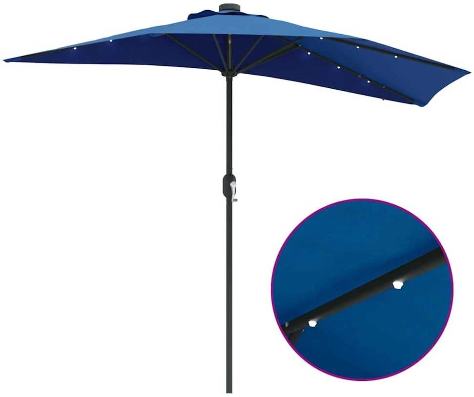 Sodo skėtis 294 x 150 x 223 cm Poliesteris ir plienas Azurblau