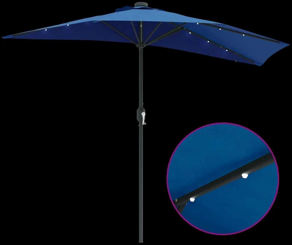 Sodo skėtis 294 x 150 x 223 cm Poliesteris ir plienas Azurblau