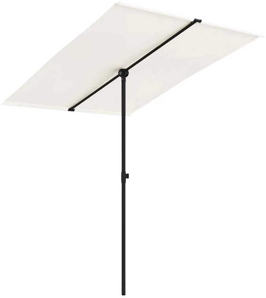 Sodo skėtis nuo saulės su aliuminio stulpu, smėlio, 2x1,5m