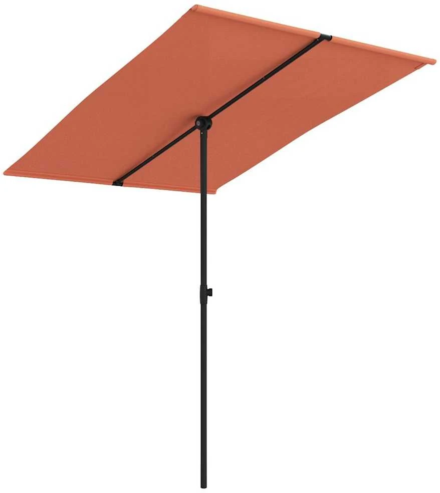 Sodo skėtis nuo saulės su aliuminio stulpu, terakota, 2x1,5m