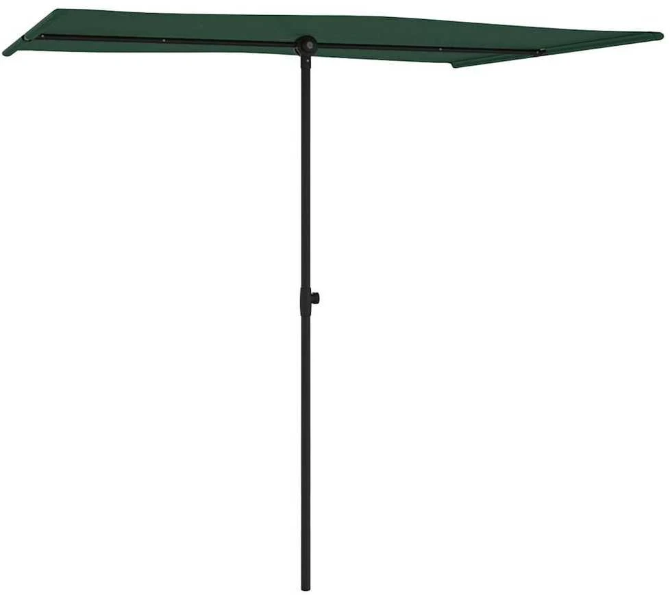 Sodo skėtis nuo saulės su aliuminio stulpu, žalias, 2x1,5m