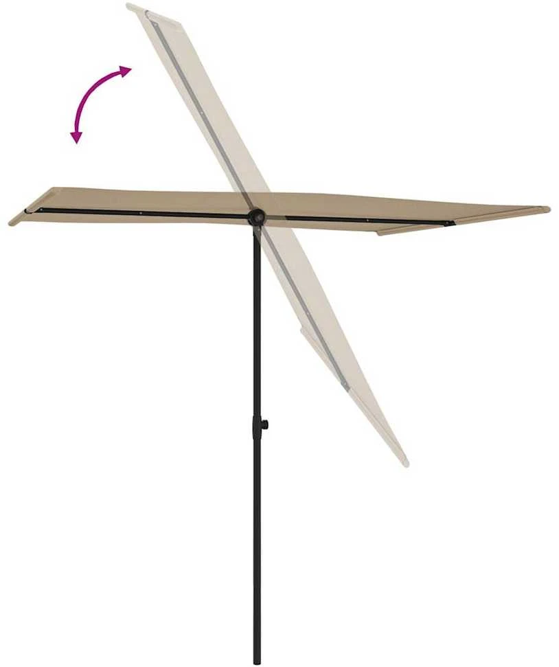 Sodo skėtis nuo saulės su aliuminio stulpu, taupe, 2x1,5m