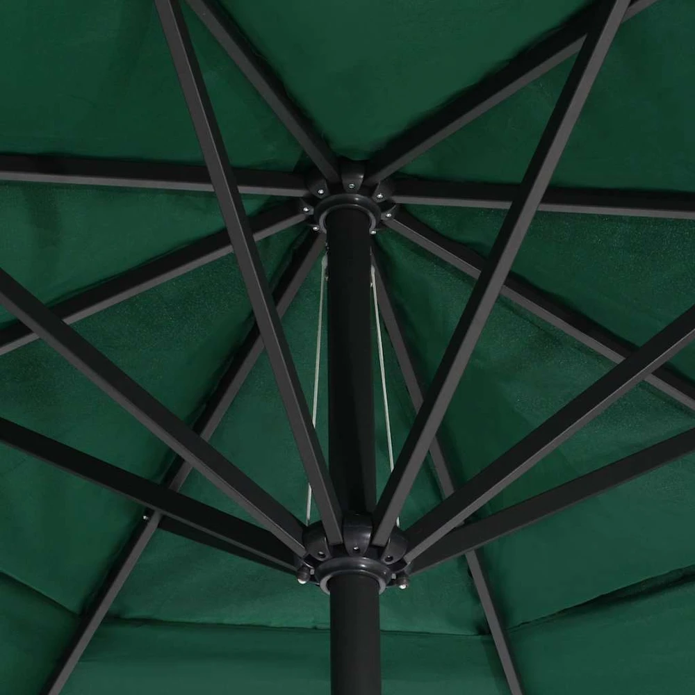 Sodo skėtis nuo saulės su aliuminio stulpu, žalias, 600cm