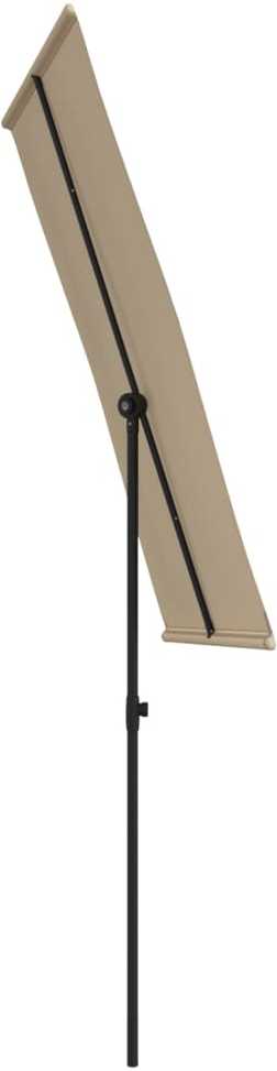 Sodo skėtis nuo saulės su aliuminio stulpu, taupe, 180x110cm