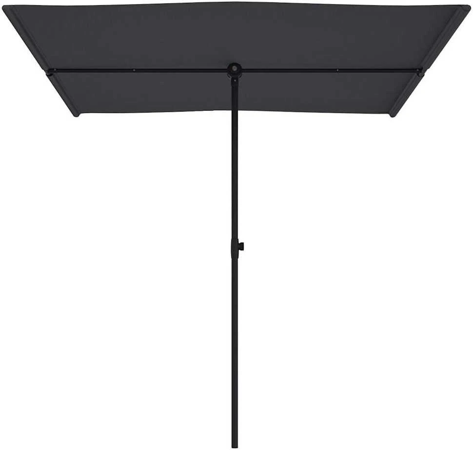 Sodo skėtis nuo saulės su aliuminio stulpu, juodas, 2x1,5m