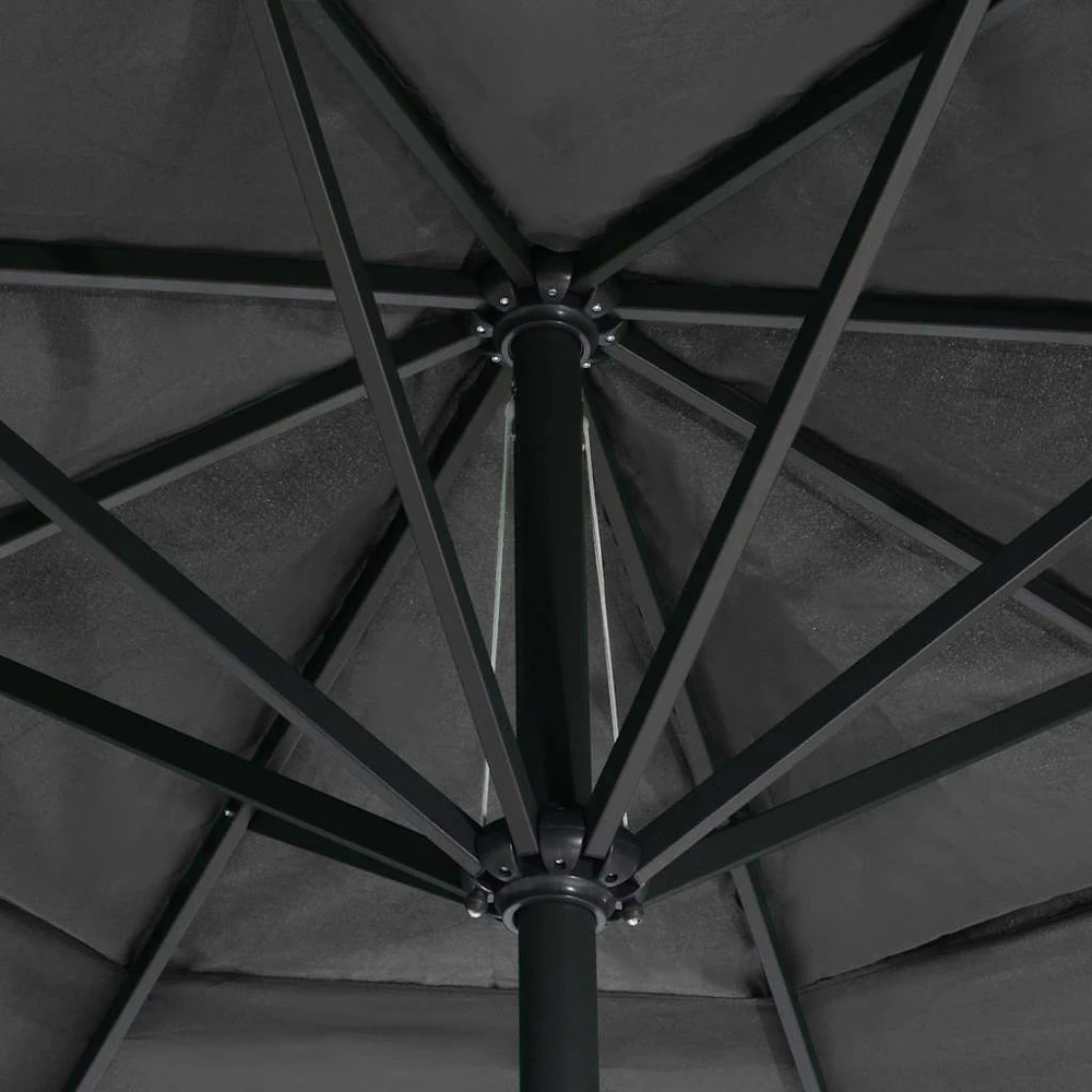 Sodo skėtis nuo saulės su aliuminio stulpu, antracito, 600cm