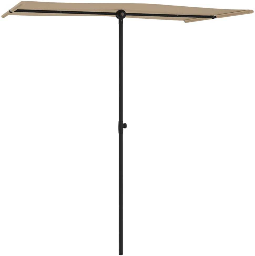 Sodo skėtis nuo saulės su aliuminio stulpu, taupe, 180x110cm