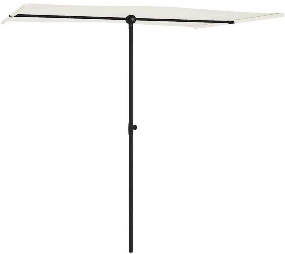 Sodo skėtis nuo saulės su aliuminio stulpu, smėlio, 2x1,5m