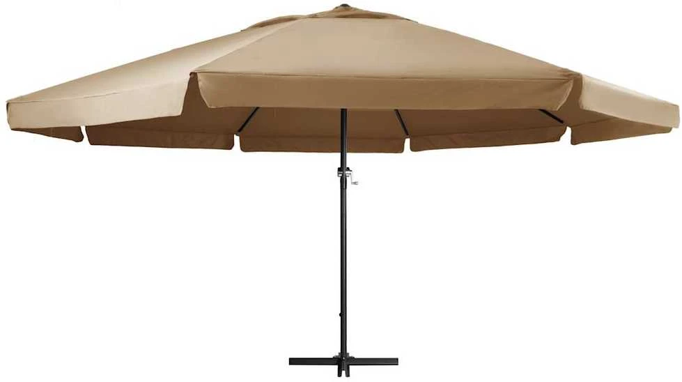 Sodo skėtis nuo saulės su aliuminio stulpu, taupe, 600cm