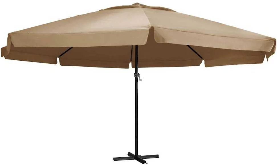 Sodo skėtis nuo saulės su aliuminio stulpu, taupe, 600cm
