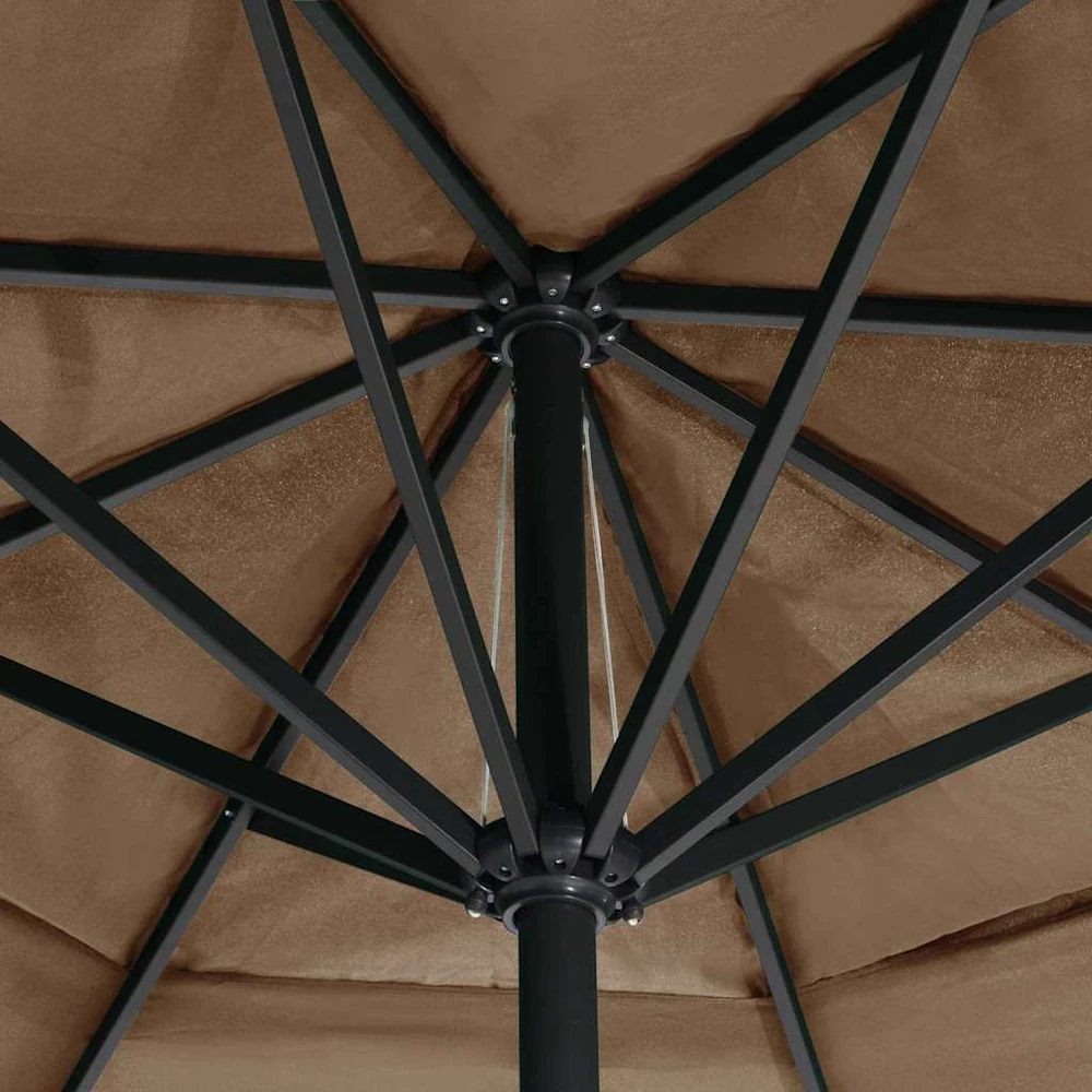 Sodo skėtis nuo saulės su aliuminio stulpu, taupe, 600cm