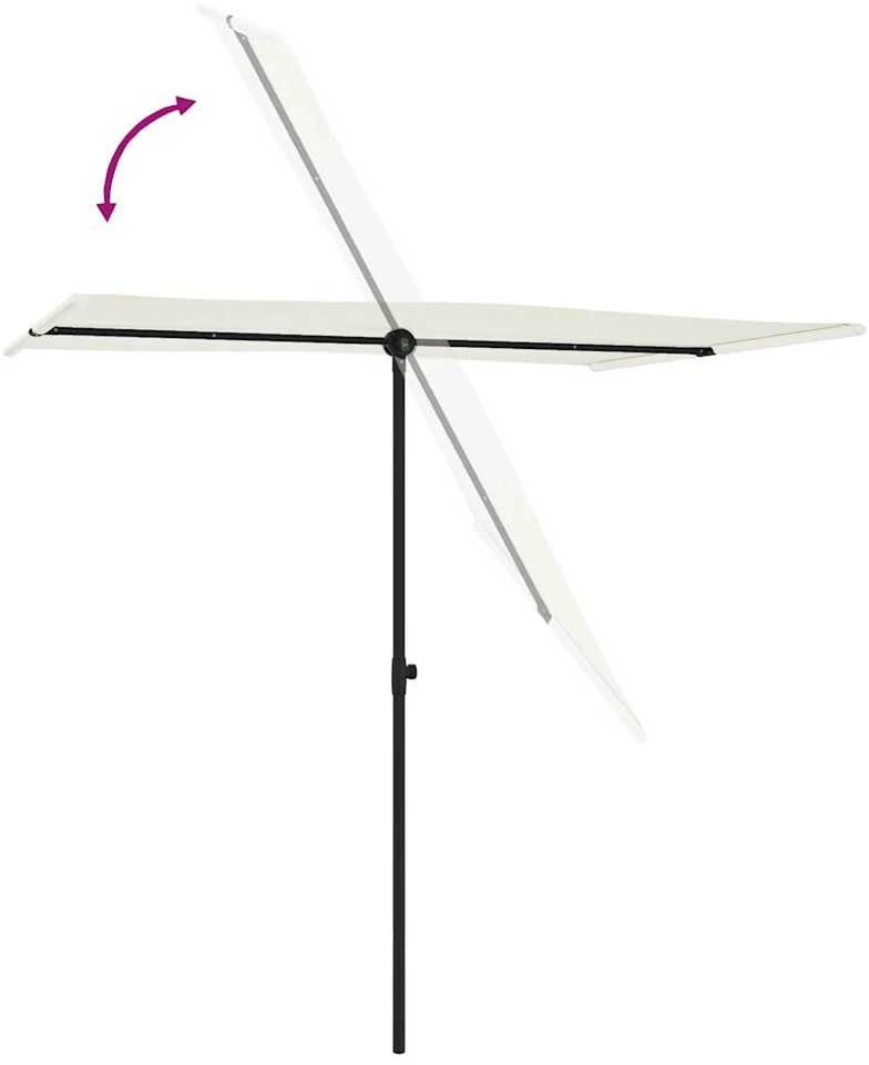 Sodo skėtis nuo saulės su aliuminio stulpu, smėlio, 2x1,5m