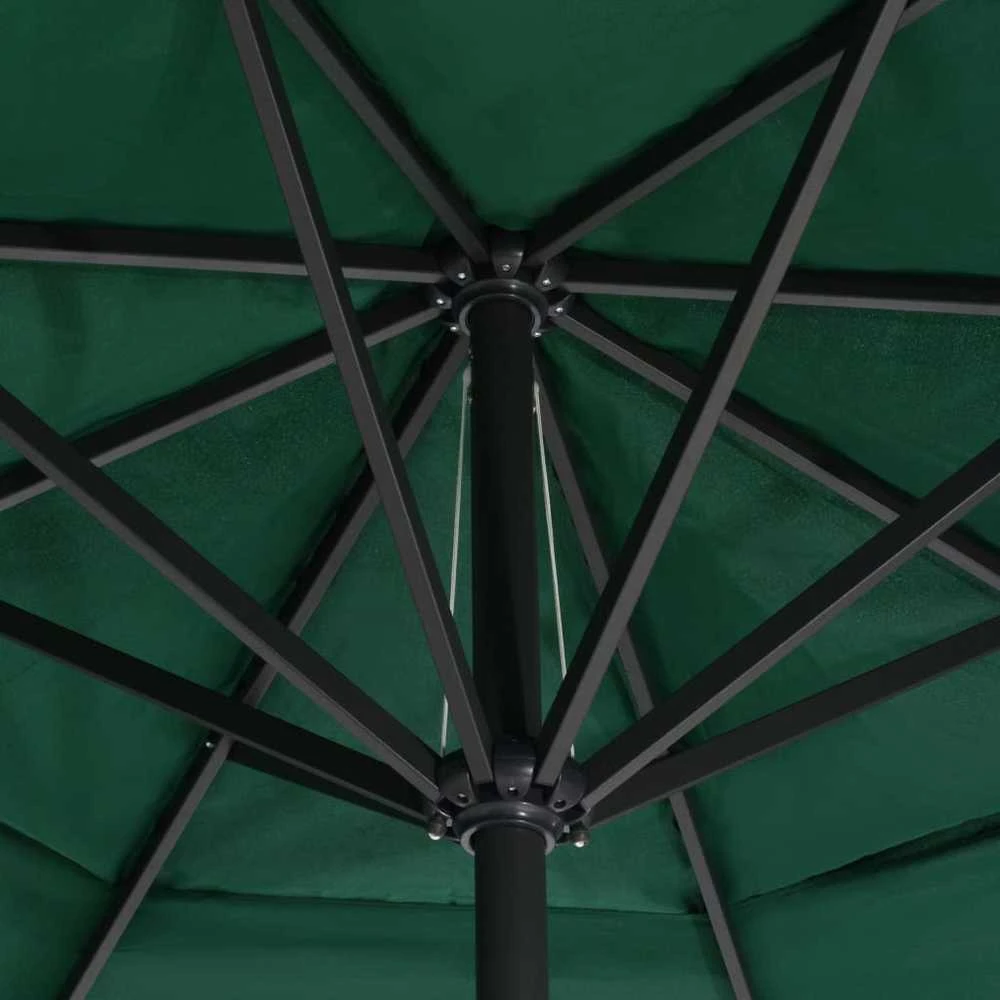 Sodo skėtis nuo saulės su aliuminio stulpu, žalias, 600cm