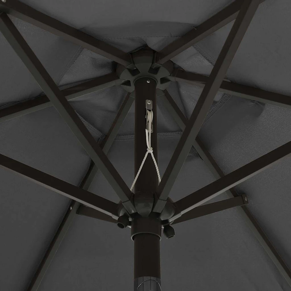 Sodo skėtis nuo saulės su LED, antracito, 200x211cm, aliuminis