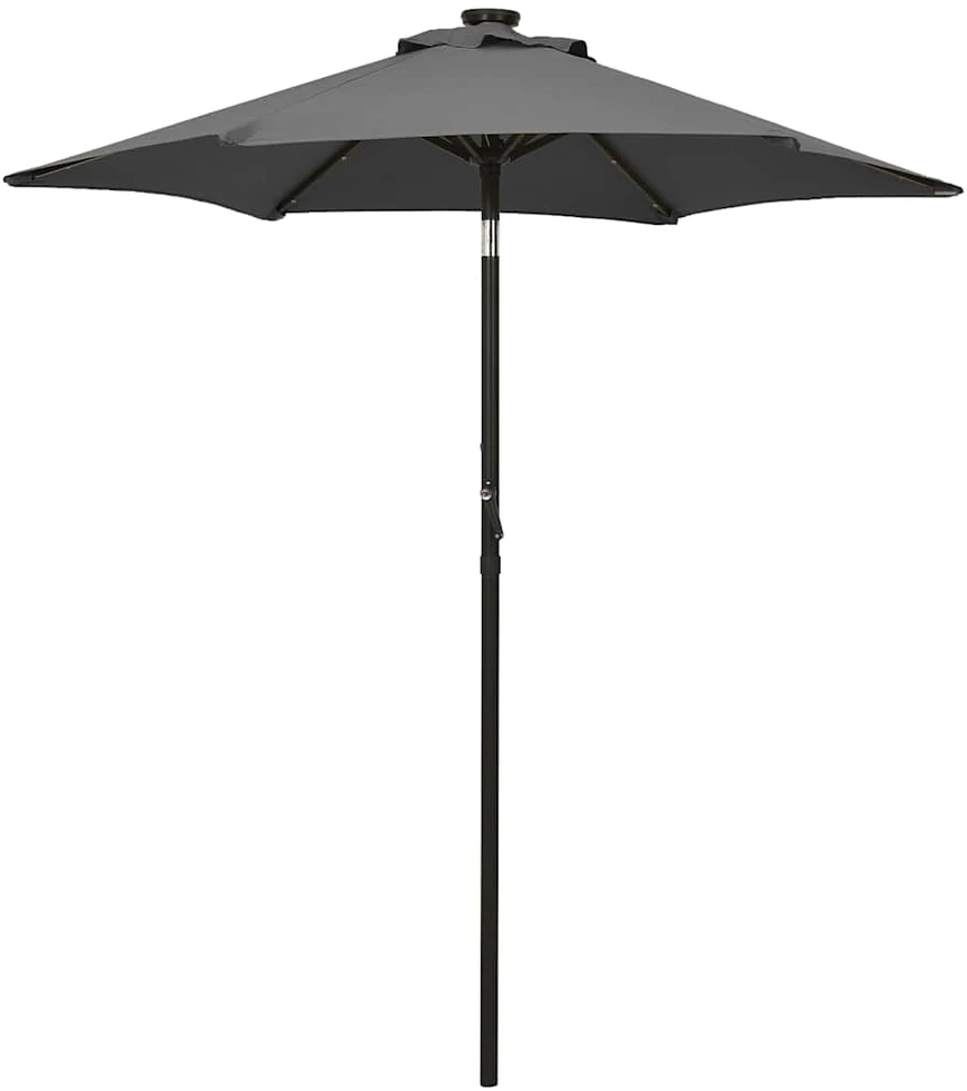 Sodo skėtis nuo saulės su LED, antracito, 200x211cm, aliuminis