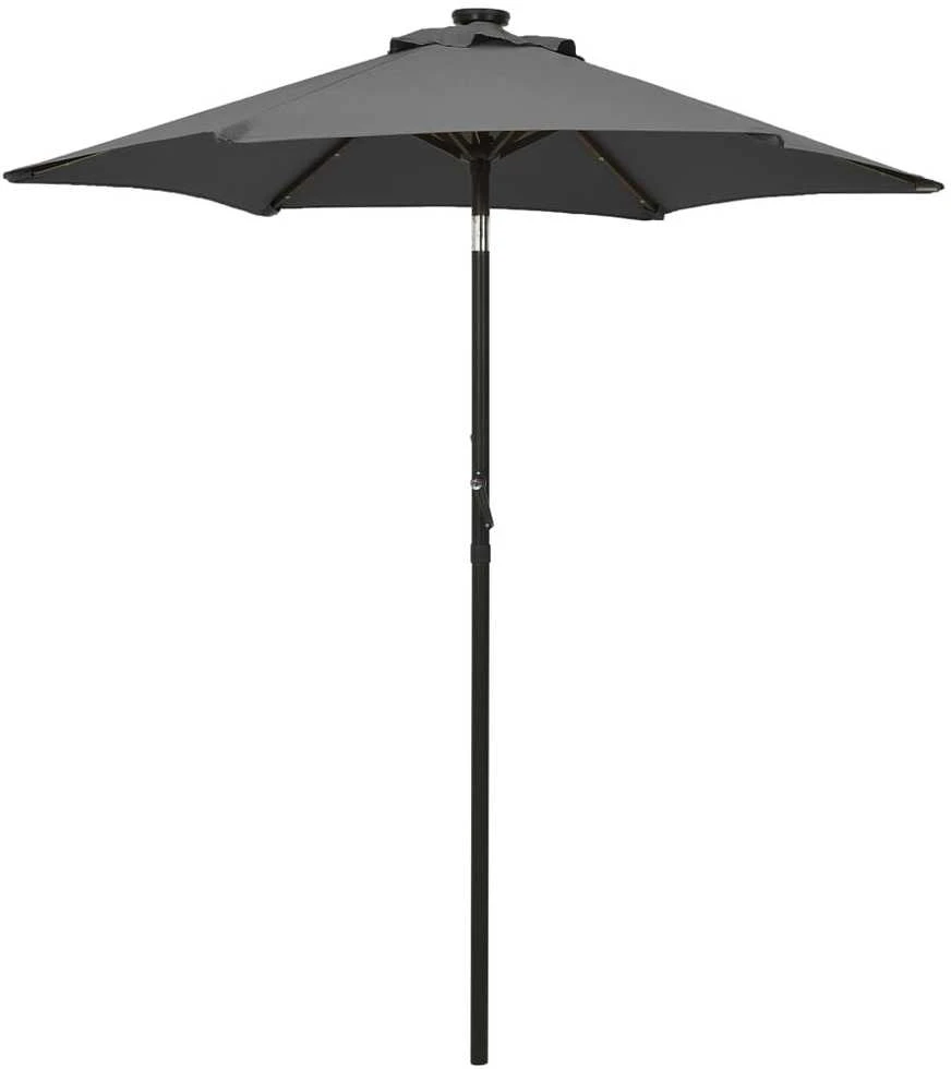 Sodo skėtis nuo saulės su LED, antracito, 200x211cm, aliuminis