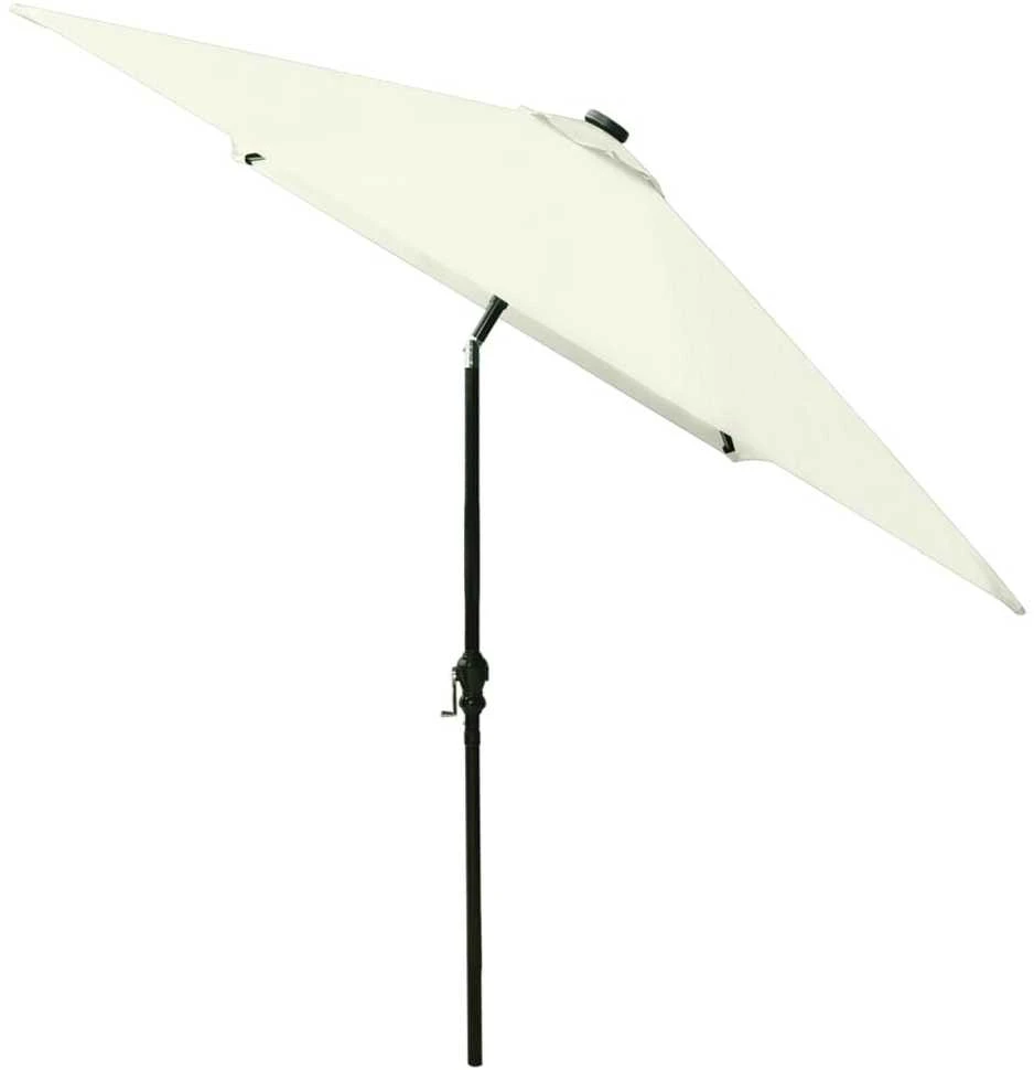 Sodo skėtis nuo saulės su LED ir plieniniu stulpu, smėlio, 2x3m