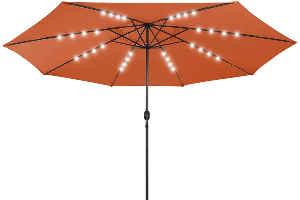 Sodo skėtis nuo saulės su LED lemputėmis, terakota, 400cm