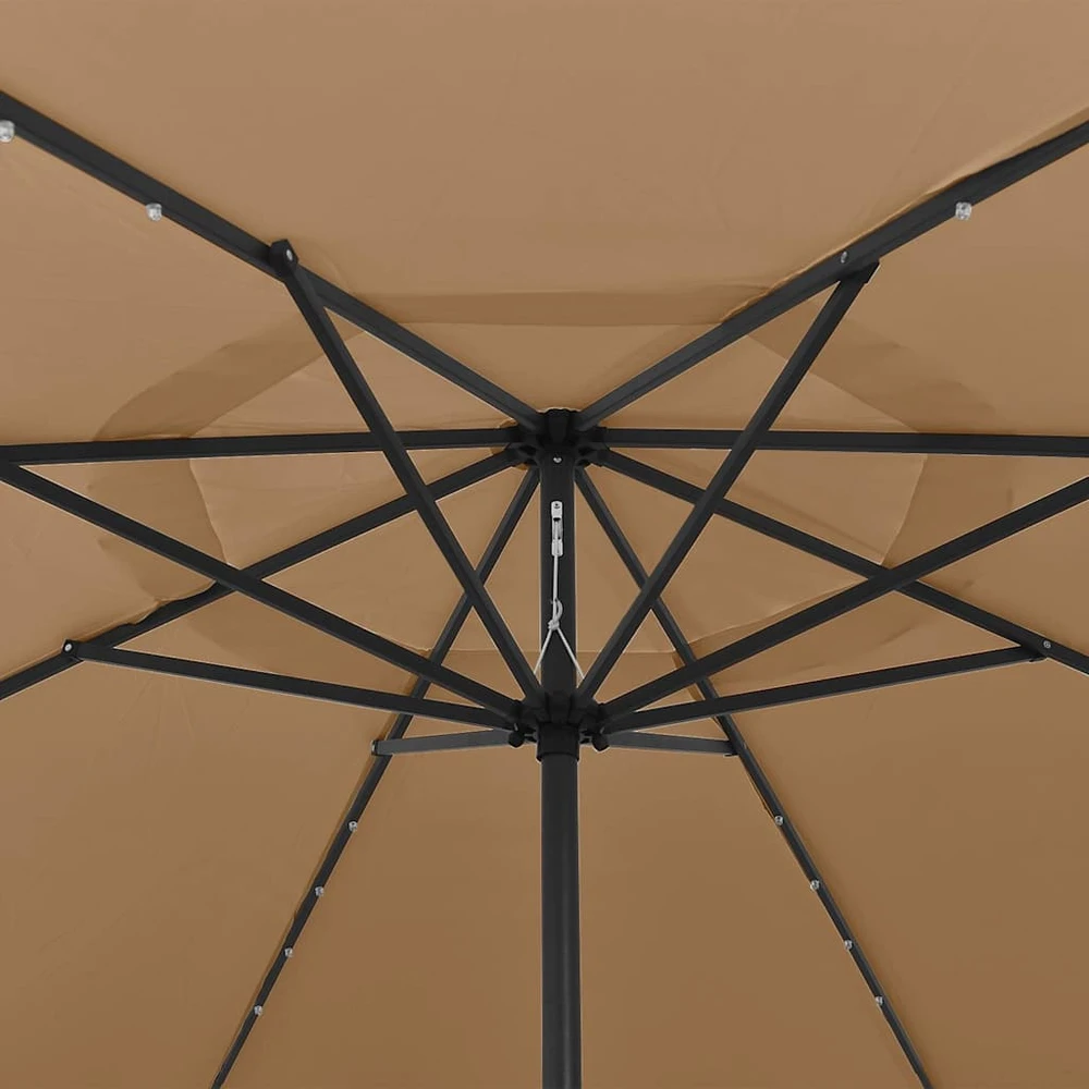 Sodo skėtis nuo saulės su LED lemputėmis, taupe, 400cm