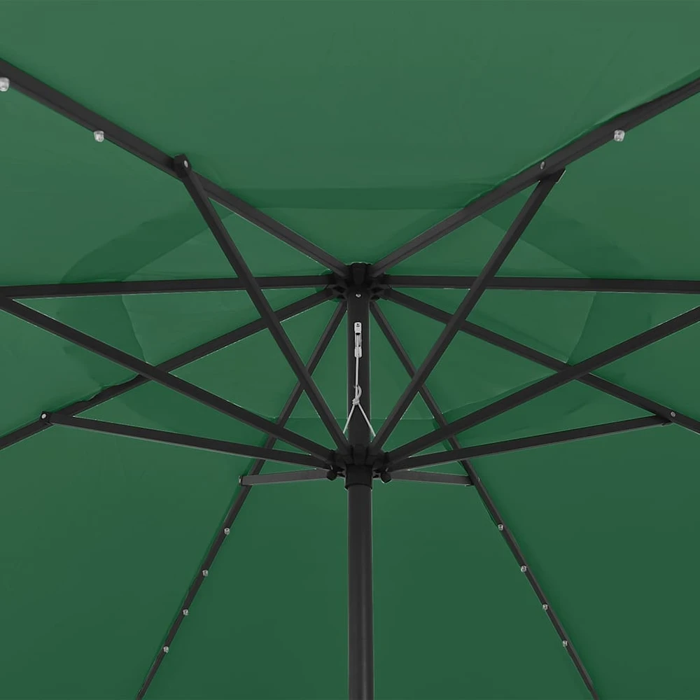 Sodo skėtis nuo saulės su LED lemputėmis, žalias, 400cm
