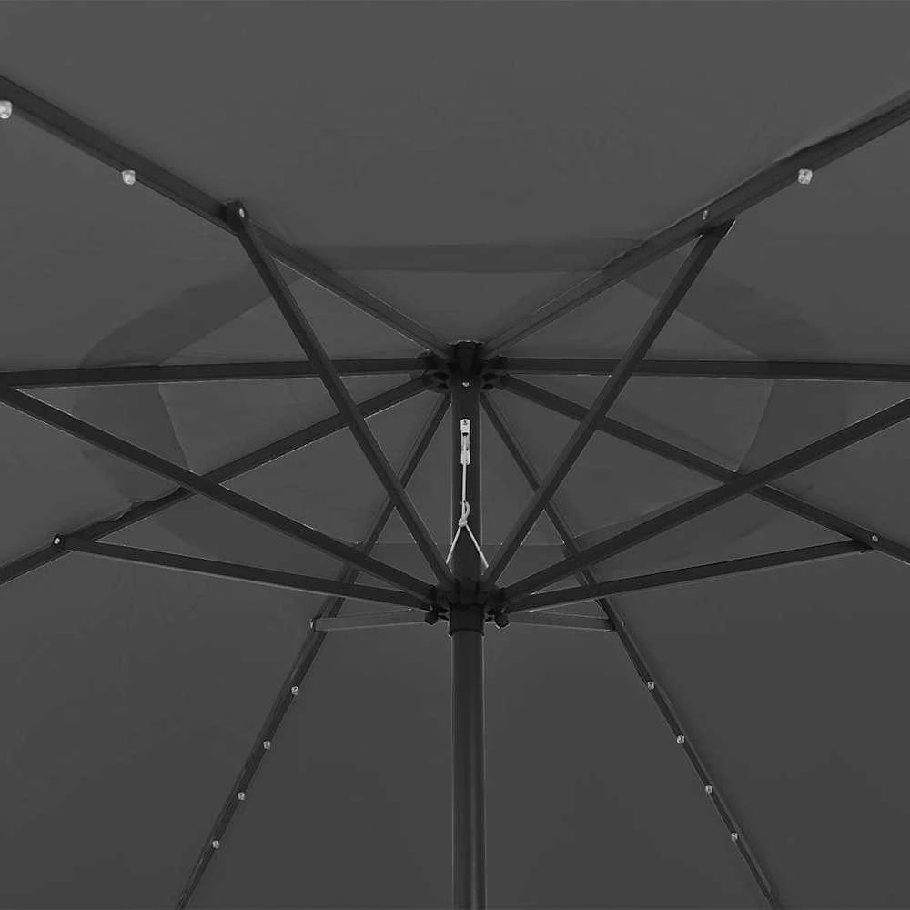 Sodo skėtis nuo saulės su LED lemputėmis, antracito, 400cm