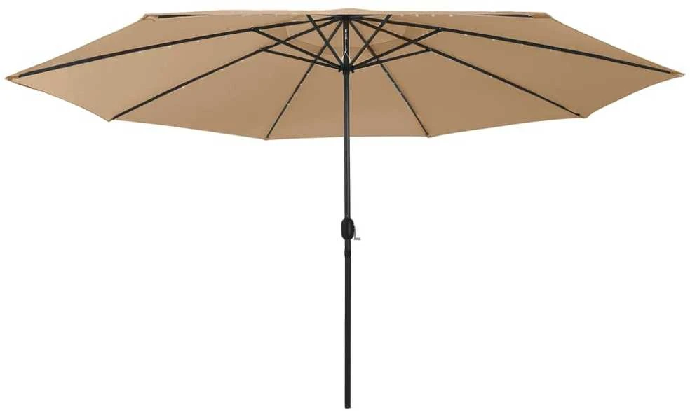 Sodo skėtis nuo saulės su LED lemputėmis, taupe, 400cm