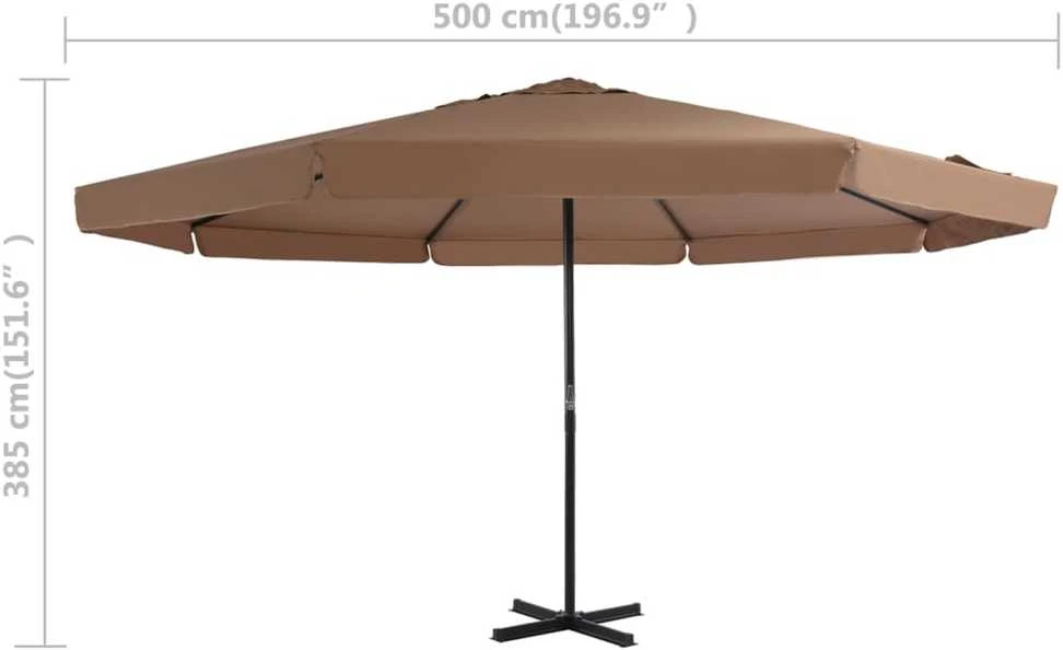Sodo skėtis nuo saulės su nešiojamu pagrindu, taupe spalvos