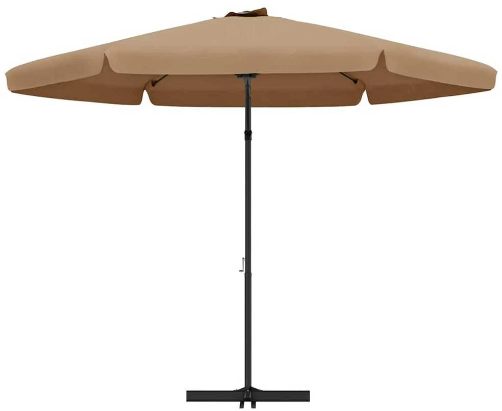 Sodo skėtis nuo saulės su plieniniu stulpu, taupe, 300cm