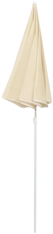 Sodo skėtis nuo saulės su plieniniu stulpu, smėlio, 180cm