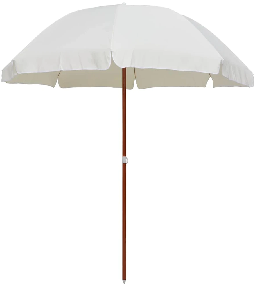 Sodo skėtis nuo saulės su plieniniu stulpu, smėlio, 240cm