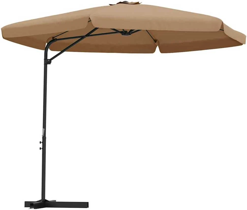 Sodo skėtis nuo saulės su plieniniu stulpu, taupe, 300cm