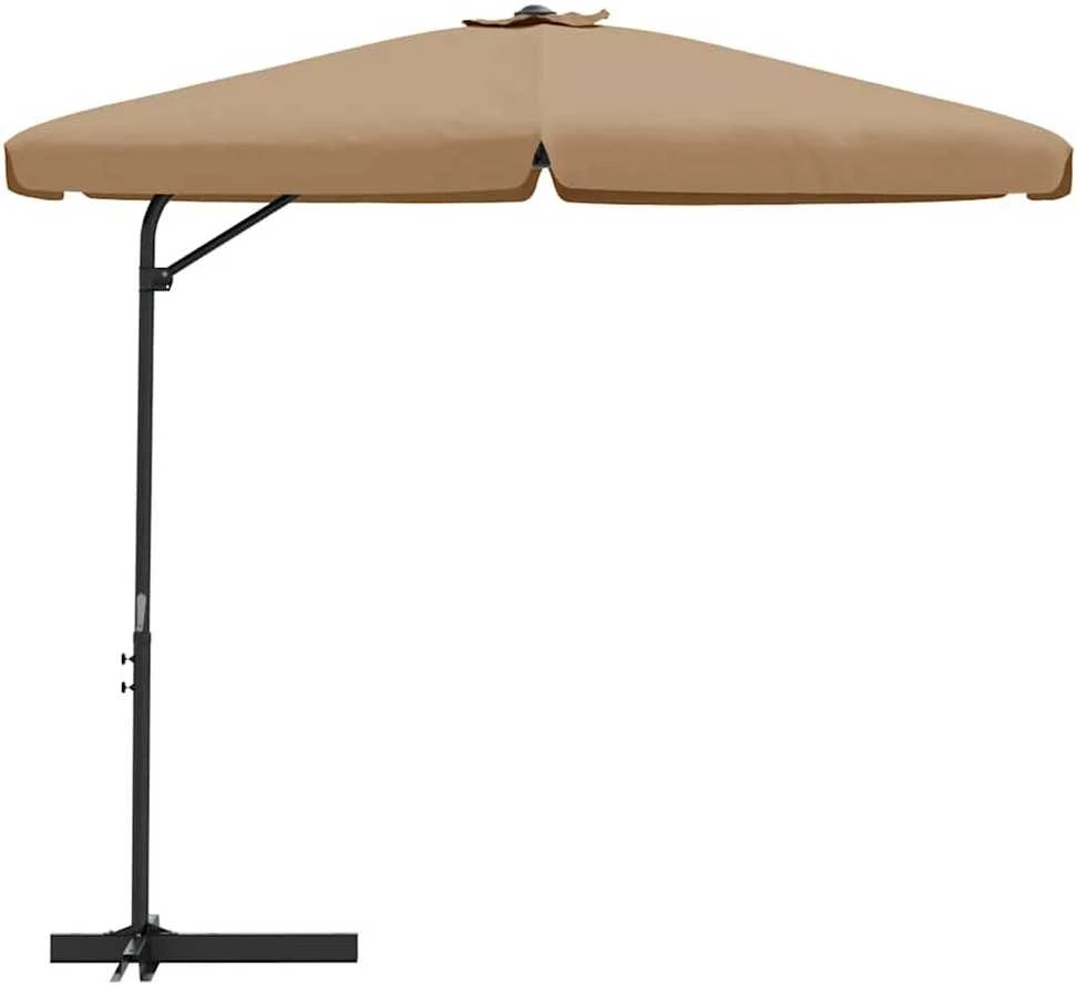 Sodo skėtis nuo saulės su plieniniu stulpu, taupe, 300cm