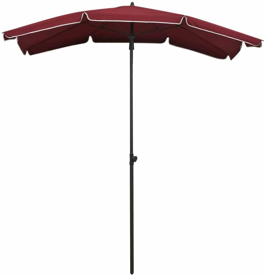 Sodo skėtis nuo saulės su stulpu, tamsiai raudonas, 200x130cm