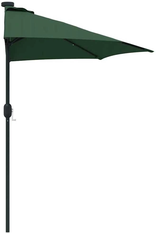Sodo skėtis 294 x 150 x 224 cm Poliesteris ir plienas Žalia