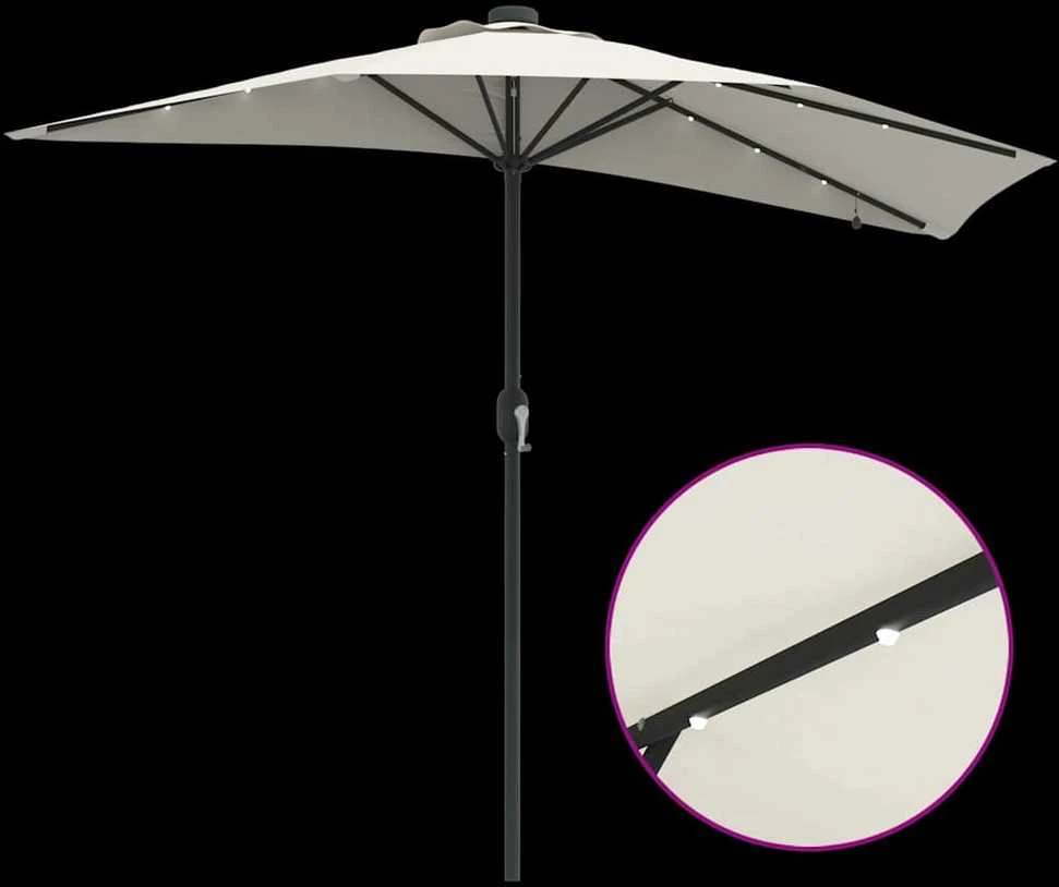 Sodo skėtis Smėlio 294 x 150 x 223 cm Poliesteris ir plienas