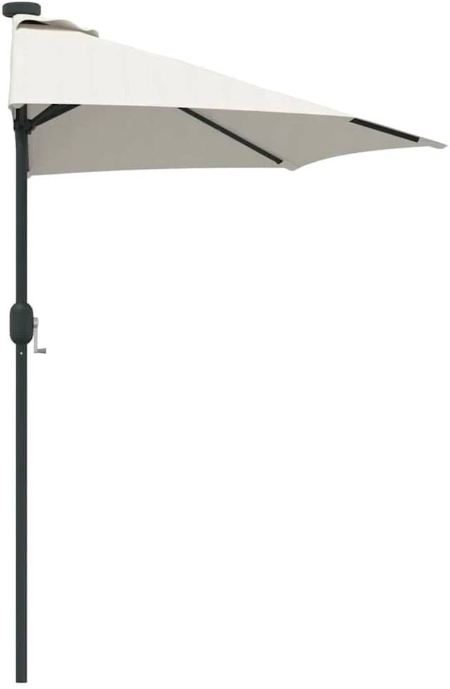 Sodo skėtis Smėlio 294 x 150 x 223 cm Poliesteris ir plienas