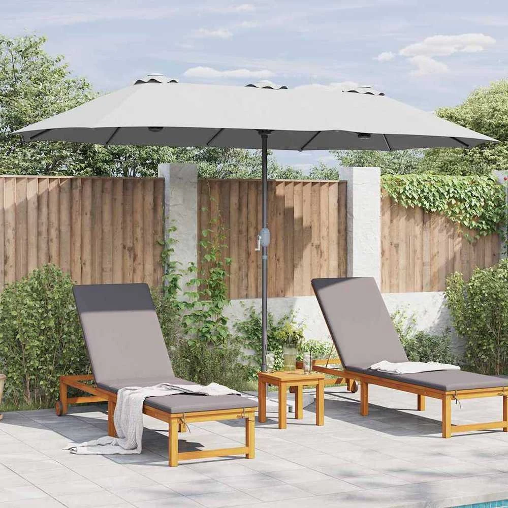 Sodo skėtis 370 x 197 x 239 cm Poliesteris ir aliuminis Smėlio