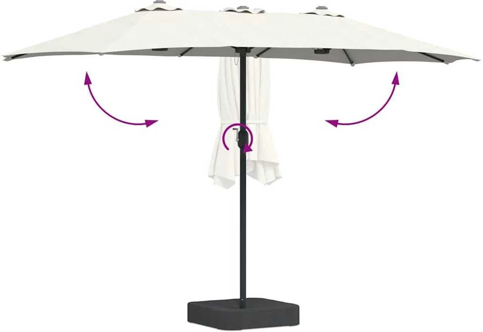 Sodo skėtis Smėlio 385 x 209 x 244 cm Poliesteris ir plienas