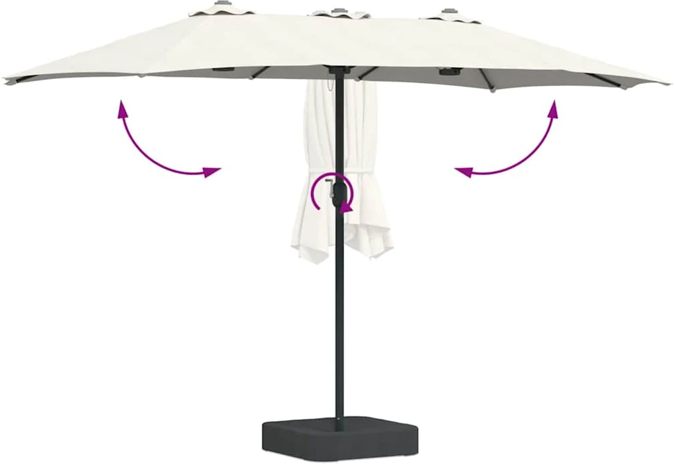 Sodo skėtis 385 x 209 x 244 cm Poliesteris ir plienas Smėlio