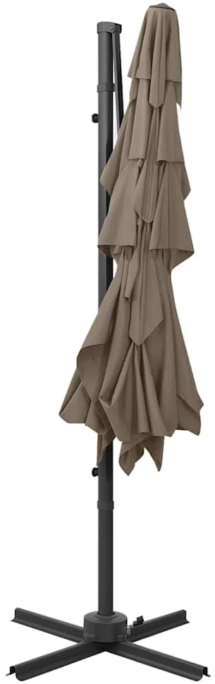 Sodo skėtis su aliuminio stulpu, taupe, 250x250cm, 4 aukščių