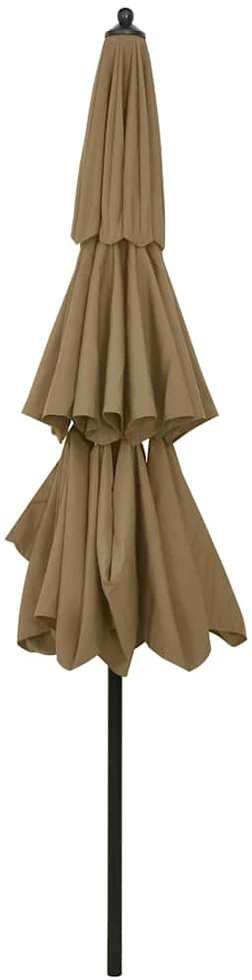 Skėtis nuo saulės su aliuminiu stulpu, taupe, 3m, 3 aukščių